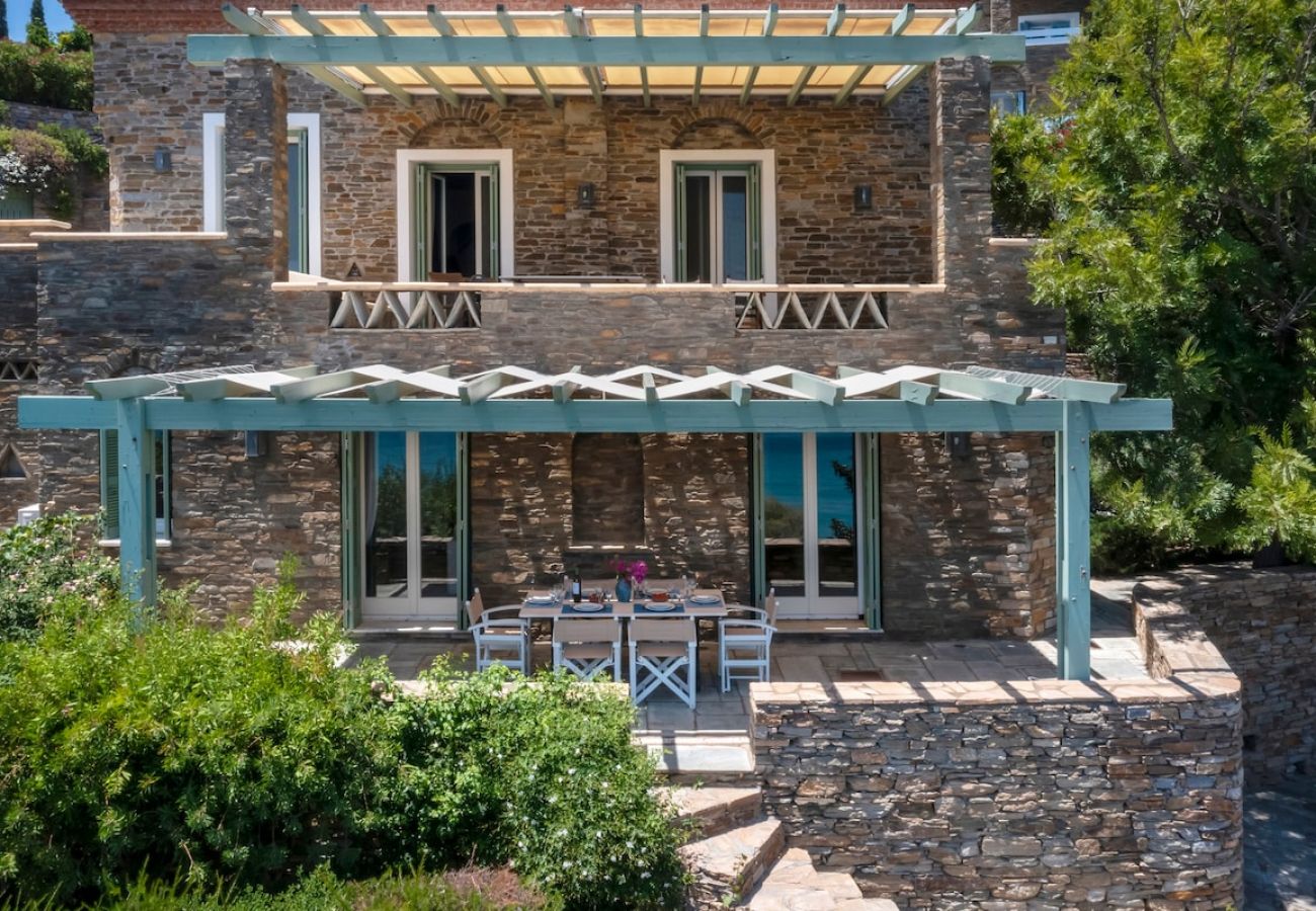 Villa in Andros - Rock Coastal House with Sea Views